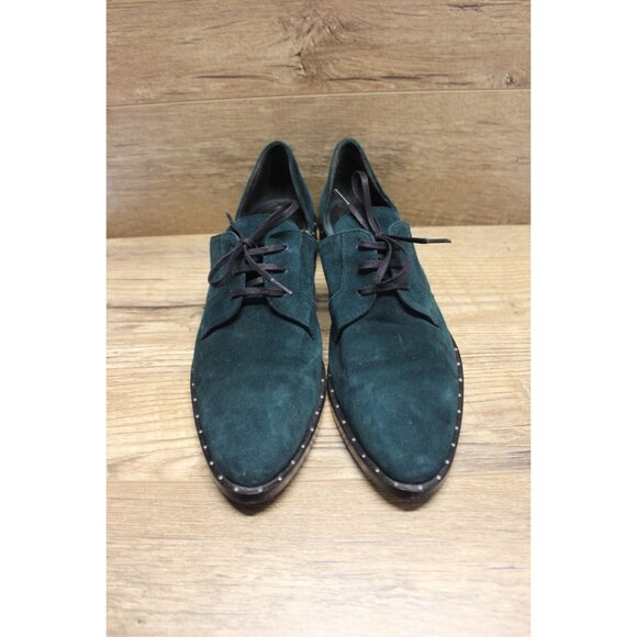 Freda Salvador women's suede leather pointed D'Orsay studded Oxford shoes - Picture 2 of 15